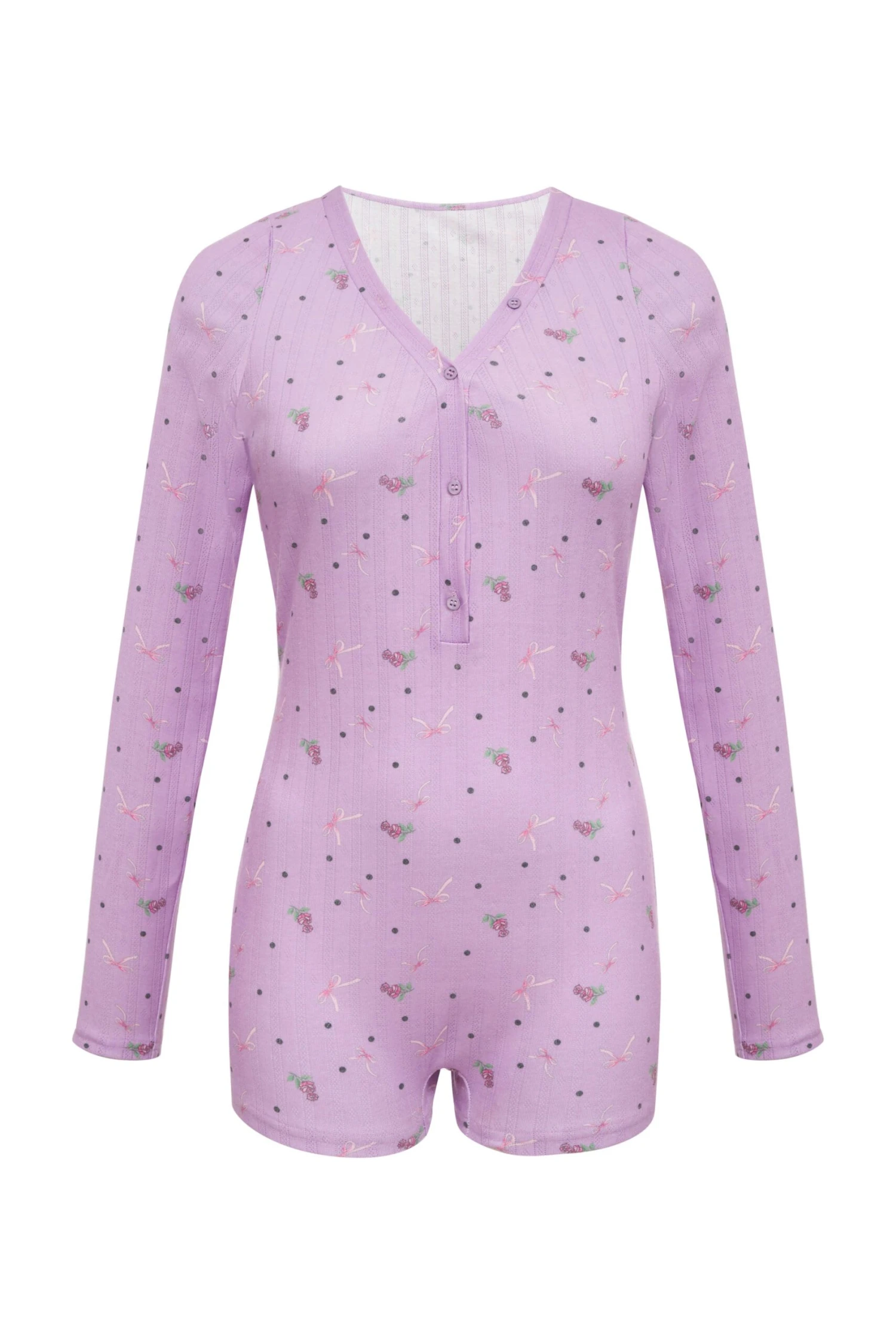 Pointelle Deep V Onesie 7 Pointelle Deep V Onesie - Image 5