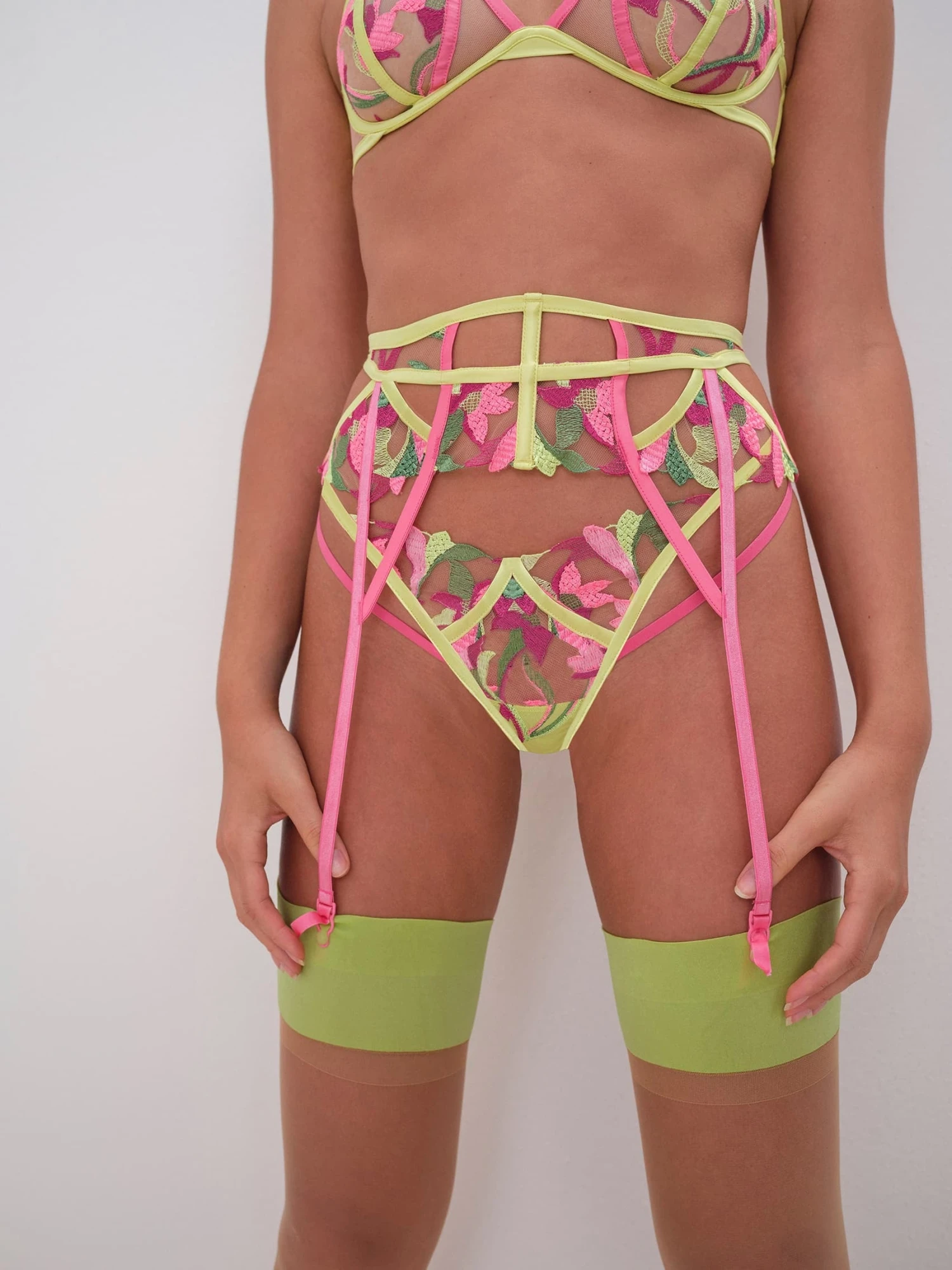 Petunia Embroidery Garter 3 Petunia Embroidery Garter