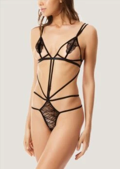 BLUEBELLA Emerson (Black) Strappy Body -Underwear Specialty Store 35106.bk bluebella emerson strappy body black sexy lingerie d 1