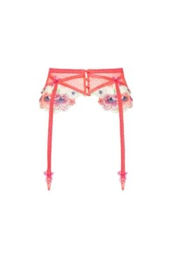 Shimmer Zinnia Embroidery Garter -Underwear Specialty Store SKGB1223 SU22 MAGENTA 0119 2