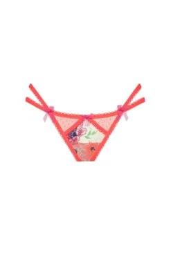 Shimmer Zinnia Embroidery Thong Panty -Underwear Specialty Store SKPA1594 SU22 MAGENTA 0169 2