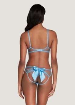 AGENT PROVOCATEUR Oriana High Neck Underwired Bra (Baby Blue) -Underwear Specialty Store agent procateur oriana high neck underwired halterneck bra baby blue bow luxury lingerie C