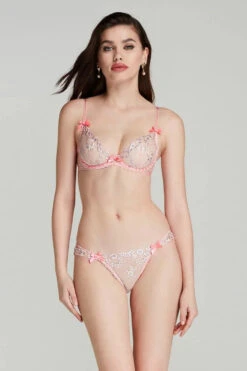 AGENT PROVOCATEUR Adelie Brief (Baby Pink / Hot Pink) -Underwear Specialty Store agent provocateur adelie brief pink lace luxury lingerie B