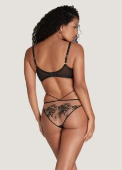AGENT PROVOCATEUR Kalia Bra (Black / Sand) -Underwear Specialty Store agent provocateur kalia black plunge bra lace mesh undewired luxury lingerie C