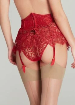 AGENT PROVOCATEUR Kateryna Waspie (Red) -Underwear Specialty Store agent provocateur kateryna waspie suspender belt high waist red valentines lingerie sexy luxury lingerie D