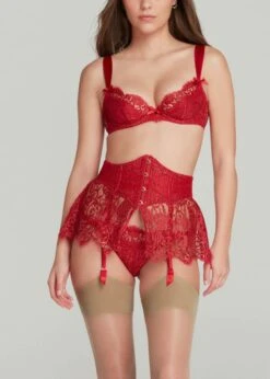 AGENT PROVOCATEUR Kateryna Waspie (Red) -Underwear Specialty Store agent provocateur kateryna waspie suspender belt high waist red valentines lingerie sexy luxury lingerie E