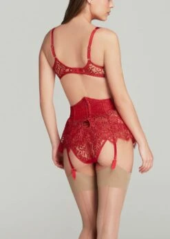 AGENT PROVOCATEUR Kateryna Waspie (Red) -Underwear Specialty Store agent provocateur kateryna waspie suspender belt high waist red valentines lingerie sexy luxury lingerie F