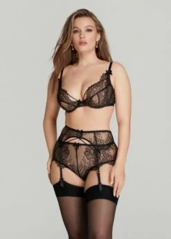 AGENT PROVOCATEUR Kiya Suspender (Black) 11 AGENT PROVOCATEUR Kiya Suspender (Black) -Underwear Specialty Store agent provocateur kiya suspender black lace luxury lingerie D