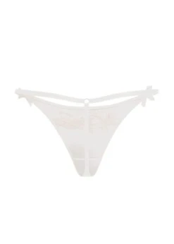 AGENT PROVOCATEUR Lindie Knicker Trixie (Sand / Ivory) -Underwear Specialty Store agent provocateur lindie knicker trixie thong sand ivory white lace luxury lingerie bridal D