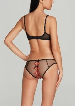 AGENT PROVOCATEUR Lorna Heart Ouvert (Black / Red) -Underwear Specialty Store agent provocateur lorna heart ouvert panty black sexy luxury lingerie E
