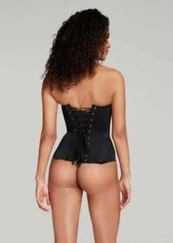 AGENT PROVOCATEUR Mercy Satin Corset (Black) 9 AGENT PROVOCATEUR Mercy Satin Corset (Black) -Underwear Specialty Store agent provocateur mercy satin corset cupped black luxury lingerie C