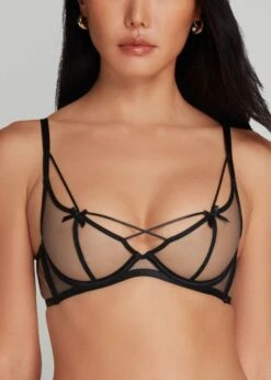 AGENT PROVOCATEUR Zella Bra (Black) -Underwear Specialty Store agent provocateur zella underwired plunge bra non padded black sexy luxury lingerie B