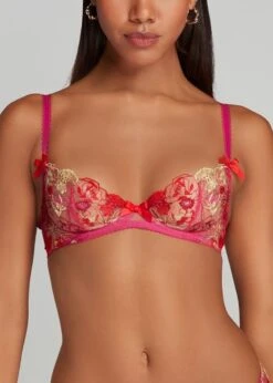 AGENT PROVOCATEUR Zuri Bra (Fuchsia) -Underwear Specialty Store agent provocateur zuri bra fuchsia pink gold underwired non padded sexy lingerie B