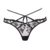 AGENT PROVOCATEUR Ozella Thong (Black) 2 AGENT PROVOCATEUR Ozella Thong (Black) -Underwear Specialty Store agent provocteur ozella thong black embroidery nude mesh cutout high waist underwear luxury designer lingerie sexy lingerie A