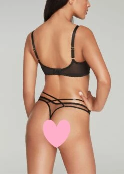 AGENT PROVOCATEUR Ozella Thong (Black) -Underwear Specialty Store agent provocteur ozella thong black embroidery nude mesh cutout high waist underwear luxury designer lingerie sexy lingerie E copy