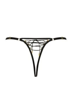 Embrace Me Open Tanga (Black) -Underwear Specialty Store atelier amour enlace moi embrace me open tanga black ouvert thong sexy lingerie underwear F