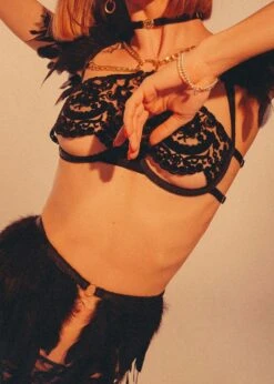 Black Angel Role-Playing Cupless Bra Lingerie Set -Underwear Specialty Store baed stories mystery collection black angel role playing lingerie set black E copy