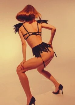 Black Angel Role-Playing Cupless Bra Lingerie Set -Underwear Specialty Store baed stories mystery collection black angel role playing lingerie set black F