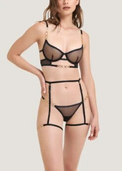 BLUEBELLA Calypso Collar Thigh Harness (Detachable) -Underwear Specialty Store bluebella calypso thigh harness detachable black bodywear bondage sexy lingerie C