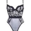 BLUEBELLA Cassandra Wired Body (Black) -Underwear Specialty Store bluebella cassandra wired body black lace bodysuit sexy lingerie A