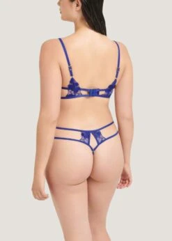 BLUEBELLA Colette Thong (Blue) -Underwear Specialty Store bluebella colette thong blue lace cut out sides sexy underwear lingerie G