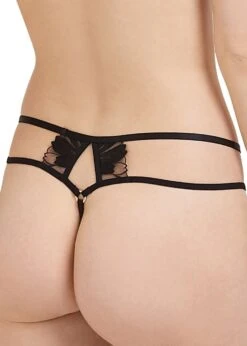 BLUEBELLA Colette Thong 13 BLUEBELLA Colette Thong -Underwear Specialty Store bluebella colette thong double strap black mesh bottoms sexy lingerie C