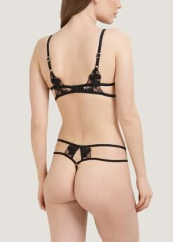 BLUEBELLA Colette Thong 15 BLUEBELLA Colette Thong -Underwear Specialty Store bluebella colette thong double strap black mesh bottoms sexy lingerie E