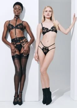 BLUEBELLA Colette Thong 17 BLUEBELLA Colette Thong -Underwear Specialty Store bluebella colette thong double strap black mesh bottoms sexy lingerie G