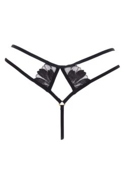BLUEBELLA Colette Thong 18 BLUEBELLA Colette Thong -Underwear Specialty Store bluebella colette thong double strap black mesh bottoms sexy lingerie H