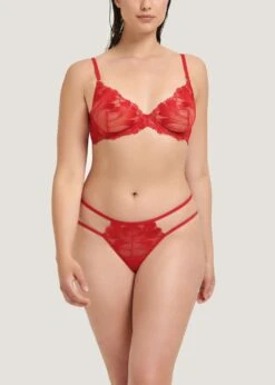 BLUEBELLA Colette Thong (Red) -Underwear Specialty Store bluebella colette thong tomato red embroidery lace gstring sexy lingerie underwear D