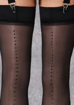 BLUEBELLA Diamante Back Seam Leg / Plain Top Stockings (Black) -Underwear Specialty Store bluebella diamante back seam stockings black 41850 hosiery C