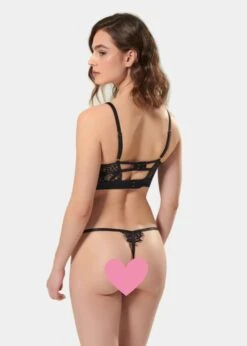 BLUEBELLA Eleanora Thong (Black) -Underwear Specialty Store bluebella eleanora thong black lace underwear bottoms sexy lingerie C