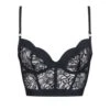 BLUEBELLA Eleanora Wired Bustier (Black) -Underwear Specialty Store bluebella eleanora wired bustier black lace underwired longline bra sexy lingerie A