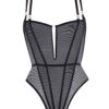BLUEBELLA Elizabeth Soft Body (Black) -Underwear Specialty Store bluebella elizabeth soft body black mesh double strap bodysuit sexy lingerie A