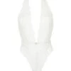 BLUEBELLA Elodie Soft Body (White) -Underwear Specialty Store bluebella elodie soft body white lace bodysuit plunging neckline sexy lingerie A