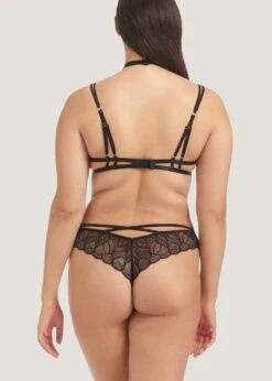 BLUEBELLA Emerson (Black) Lace And Mesh Harness Brief -Underwear Specialty Store bluebella emerson harness brief black lace mesh bottom sexy lingerie F