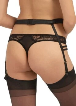 BLUEBELLA Emerson (Black) Suspender Belt -Underwear Specialty Store bluebella emerson lace suspender belt black bottoms sexy lingerie C