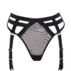 BLUEBELLA Highgate High-waist Suspender Thong -Underwear Specialty Store bluebella highgate sheer mesh high waist suspender thong detachable strap black bottoms sexy lingerie A