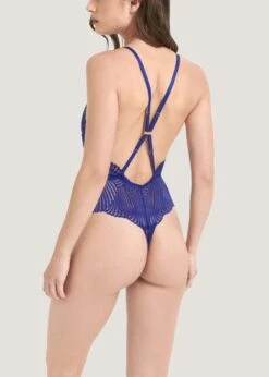 BLUEBELLA Iris Soft Body (Blue) -Underwear Specialty Store bluebella iris body lace bodysuit non padded cross back the web surf blue sexy lingerie C