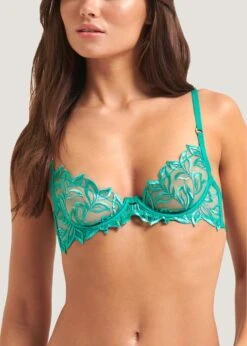 BLUEBELLA Isadora Bra (Columbia Green) -Underwear Specialty Store bluebella isadora bra columbia green underwired non padded lace embroidery sexy lingerie B