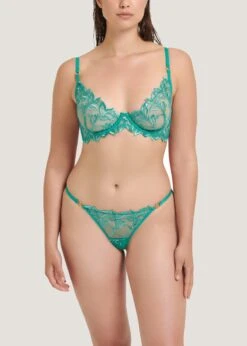BLUEBELLA Isadora Bra (Columbia Green) -Underwear Specialty Store bluebella isadora bra columbia green underwired non padded lace embroidery sexy lingerie F