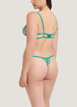 BLUEBELLA Isadora Thong (Columbia Green) -Underwear Specialty Store bluebella isadora thong columbia green lace embroidery sexy lingerie G