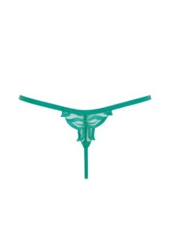 BLUEBELLA Isadora Thong (Columbia Green) -Underwear Specialty Store bluebella isadora thong columbia green lace embroidery sexy lingerie H