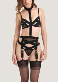 BLUEBELLA Mandra Bra (Black) -Underwear Specialty Store bluebella mandra bra black bondage cupless bra underwired sexy lingerie F