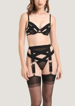 BLUEBELLA Mandra Suspender Harness (Black) -Underwear Specialty Store bluebella mandra harness detachable suspender black bondage sexy lingerie D