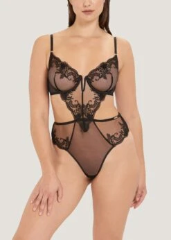 BLUEBELLA Marseille Wired Body (Black) -Underwear Specialty Store bluebella marseille black wired body bodysuit mesh lace non padded bodywear sexy lingerie D