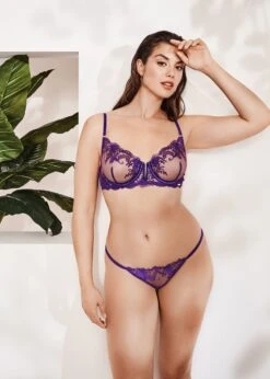 BLUEBELLA Marseille Brief (Heliotrope Purple) -Underwear Specialty Store bluebella marseille brief purple lace mesh underwear sexy lingerie H