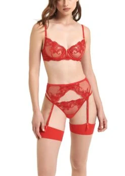 BLUEBELLA Marseille Brief (Red) -Underwear Specialty Store bluebella marseille brief tomato red panty knicker lace embroidery sexy underwear lingerie F