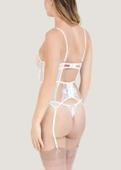 BLUEBELLA Marseille Basque (White) -Underwear Specialty Store bluebella marseille white basque underwired lace bodysuit sexy lingerie bodywear C