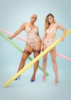 BLUEBELLA Marseille Basque (White) -Underwear Specialty Store bluebella marseille white basque underwired lace bodysuit sexy lingerie bodywear F